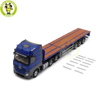 1/64 GCD Benz Actros Gigaspace Blue Trailer Truck Diecast Model