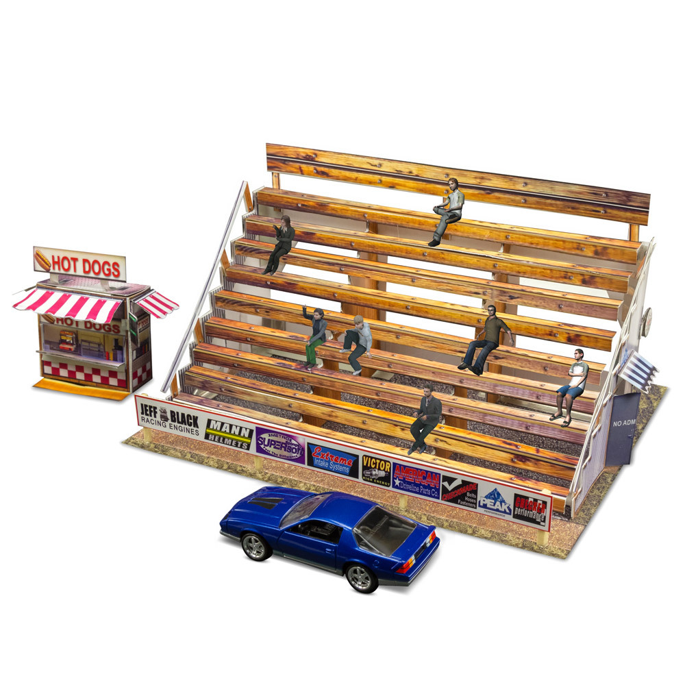 1:64 Scale Slot Car HO Photo Real Bleacher Hot Dog Stand Track