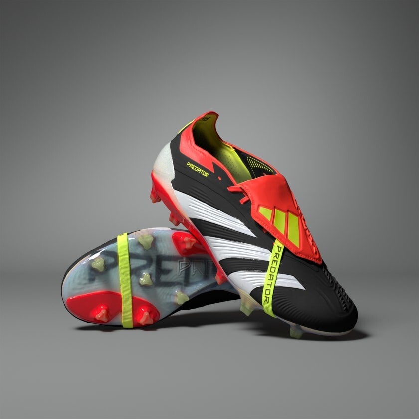 adidas Predator Elite Foldover Tongue FG New Black-Red Boots Size