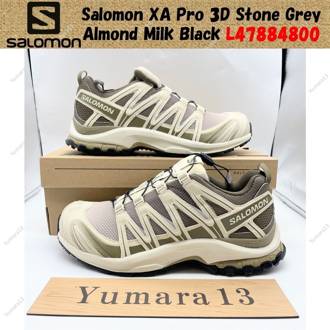 Salomon XA Pro 3D Stone Grey Almond Milk Black L47884800 Men's