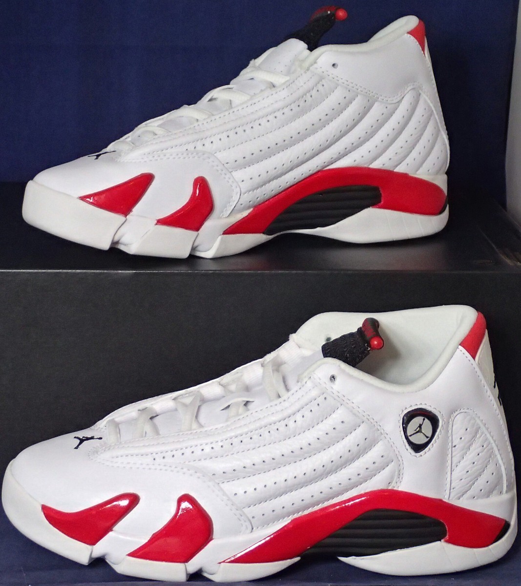 2019 Nike Air Jordan 14 XIV Retro Candy Cane White Red Youth SZ 4Y