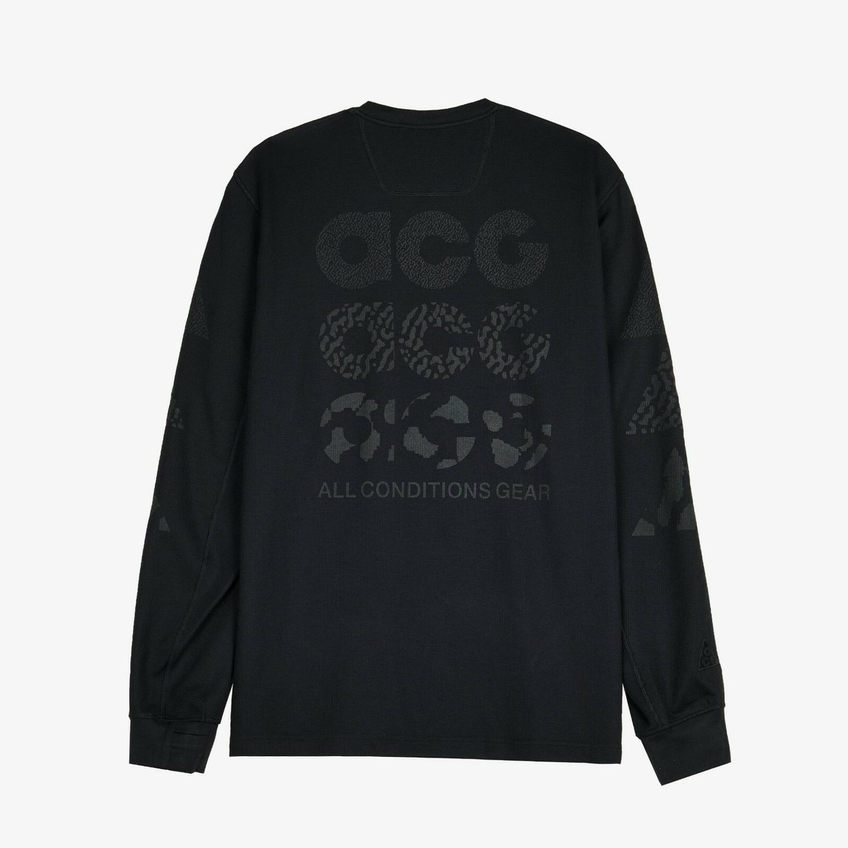 Nike ACG Long Sleeve Waffle Top Shirt LS Triple Black Out CD7656