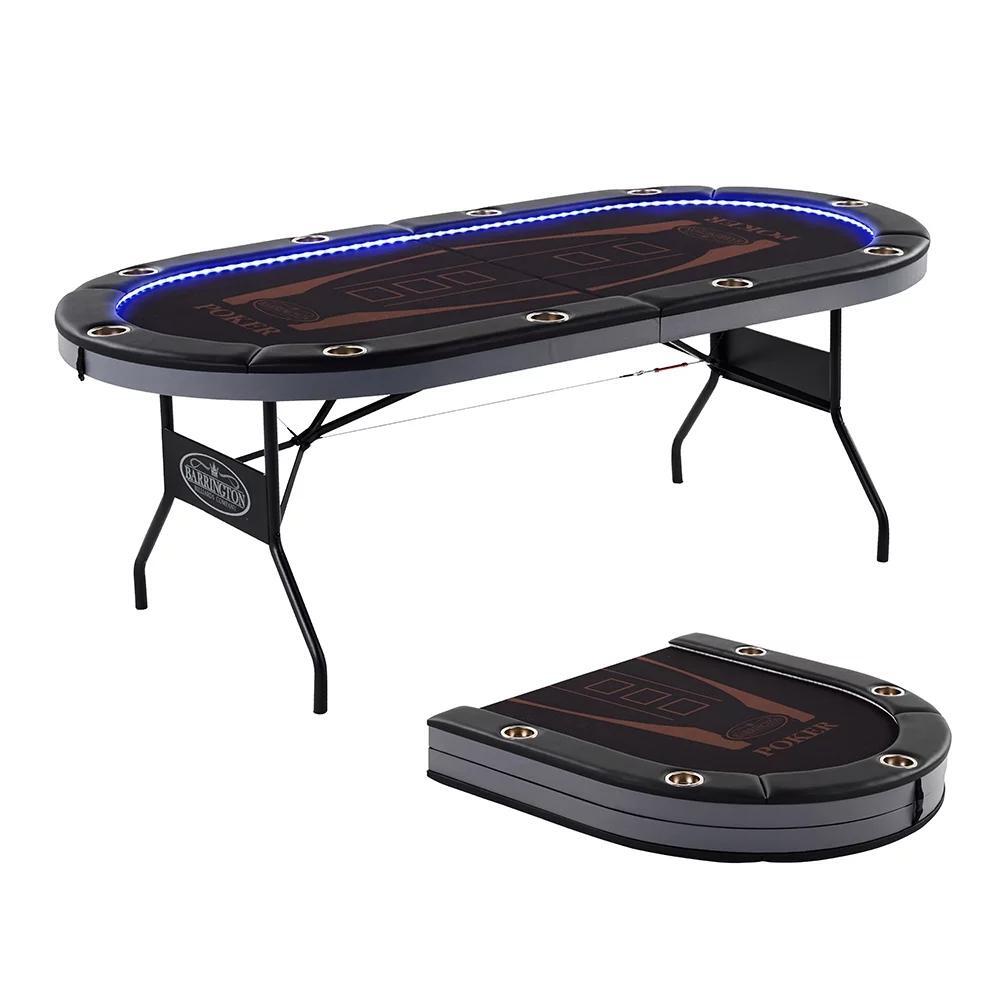 Barrington Foldable 10-Player LED Poker Table (PK100Y23004) for