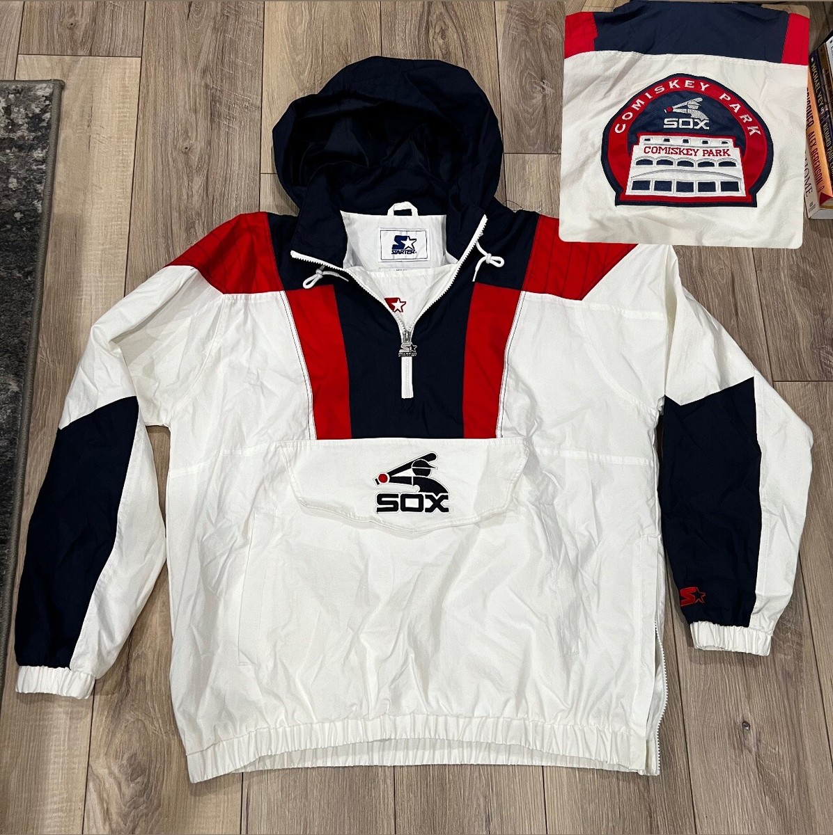 Vintage Starter Chicago White Sox Pullover Half Zip Puffy Jacket