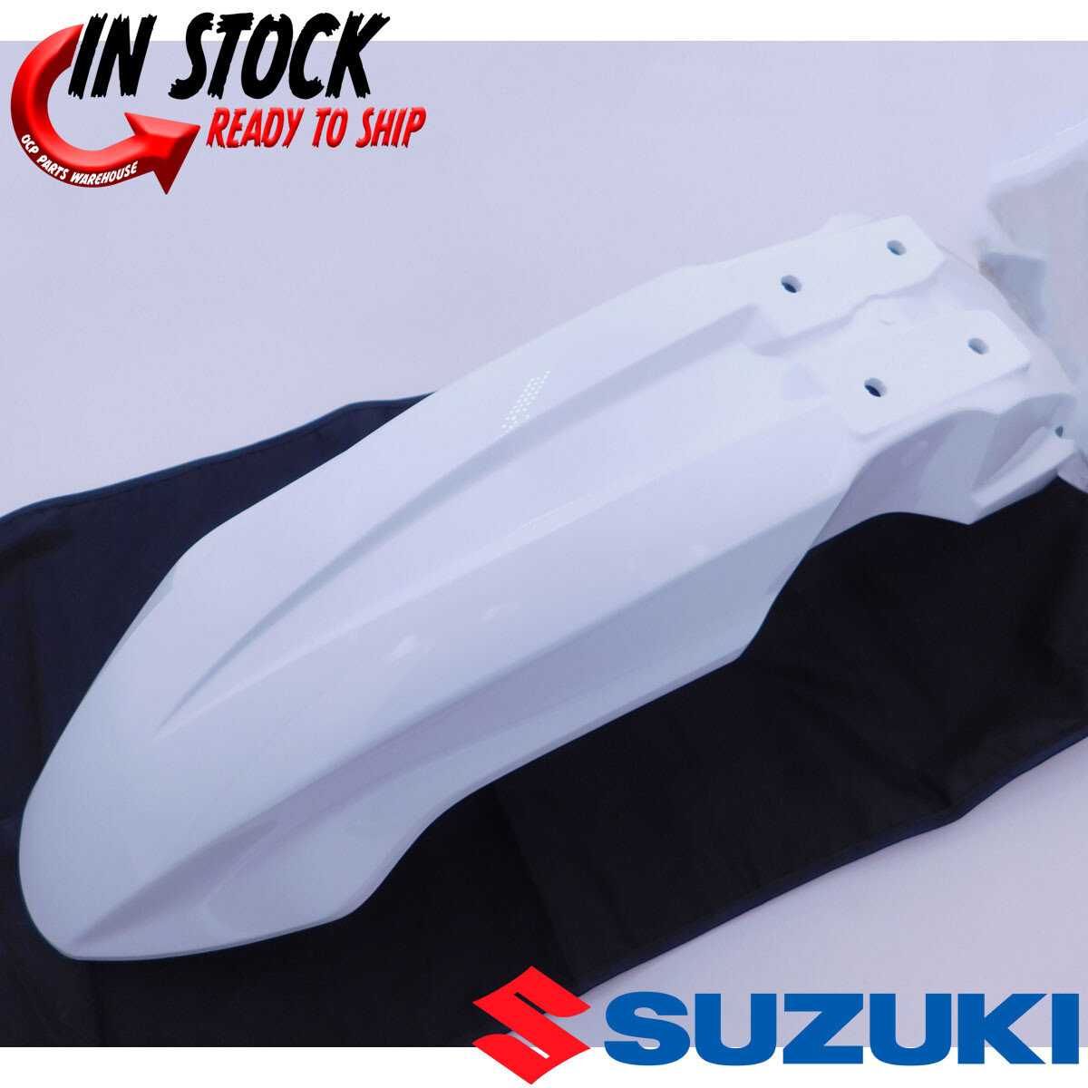 NEW OEM SUZUKI DRZ400S SM 2008-2023 WHITE FRONT FENDER 53111-29FA0