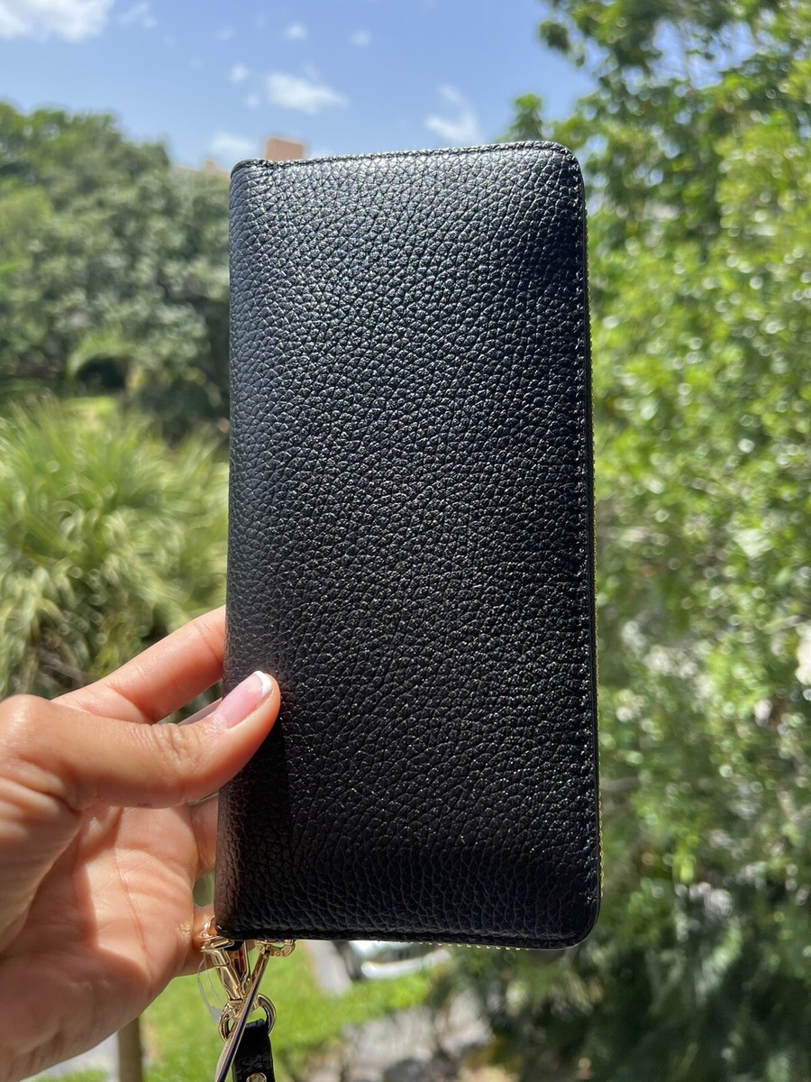 Michael Kors Women Black Long Zip Around Fashion Wristlet id