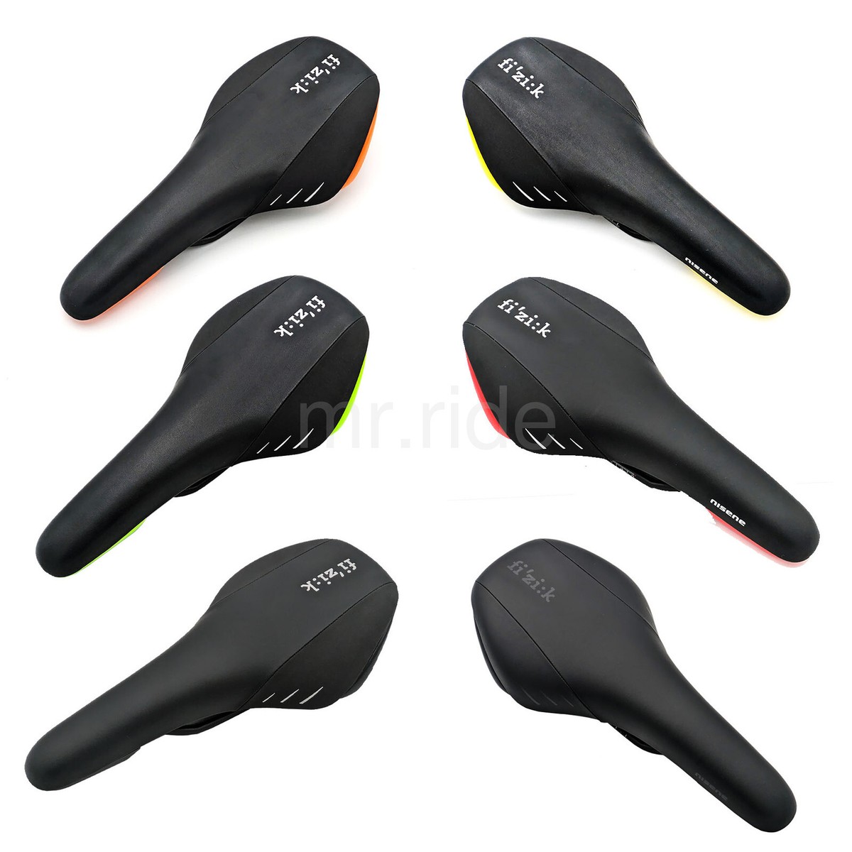 Fizik Nisene Road MTB eBike Saddle Black, 6 shell various color