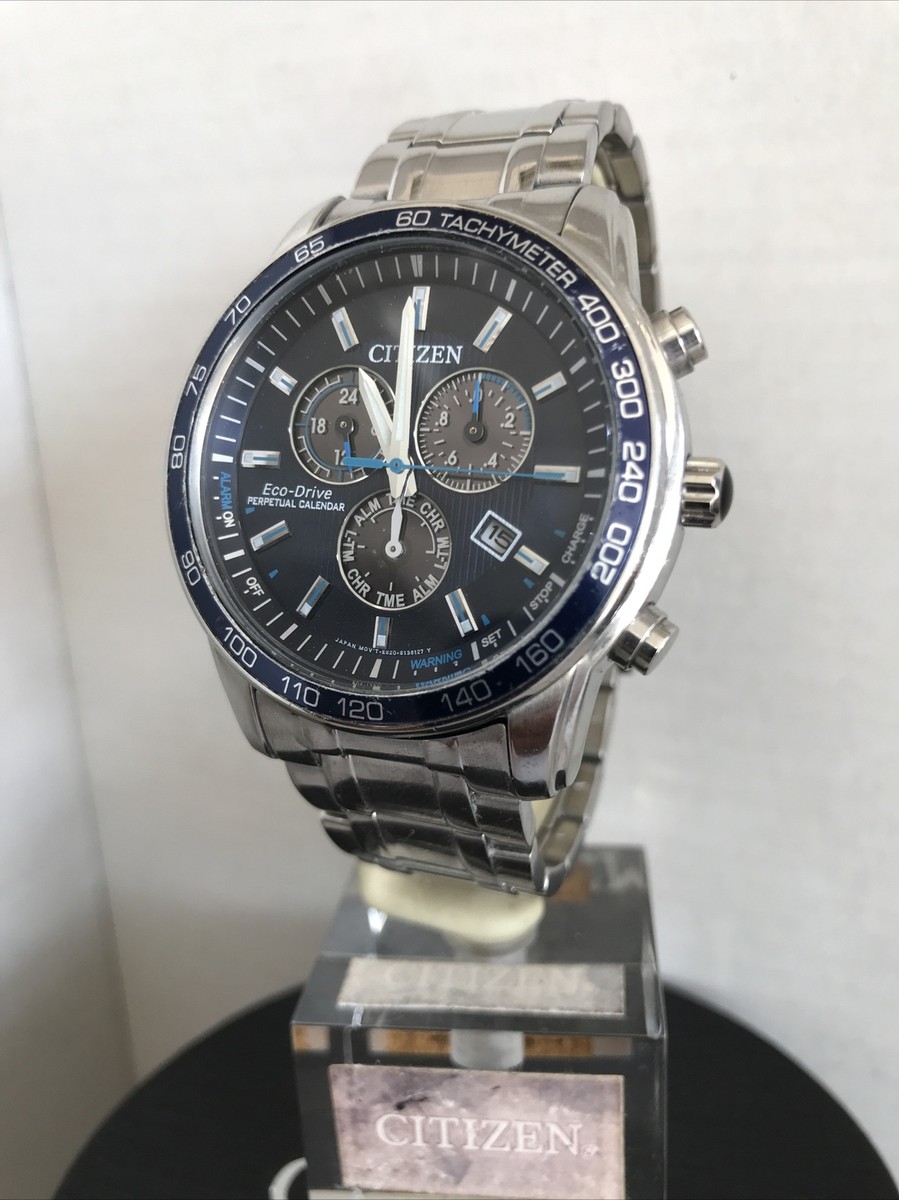 Citizen Men's Eco-Drive Alarm Perpetual Calendar Stainless Steel