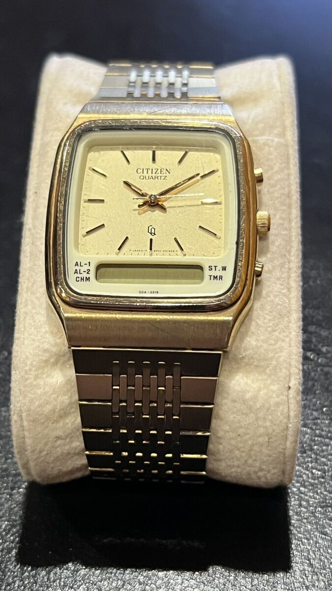 CITIZEN Analog, Digital 8950-084885 Vintage 80's Gold Fill Japan