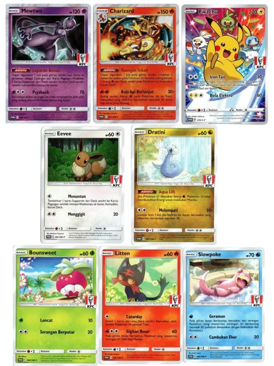 Pokemon KFC Indonesia Promo Stamp Complete Set Charizard Pikachu