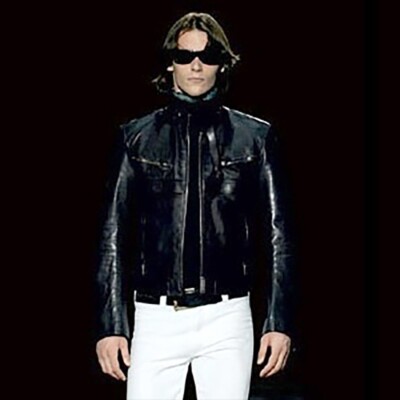 VTG GUCCI Tom Ford Uomo Cruise 2004 Leather Biker Café Jacket