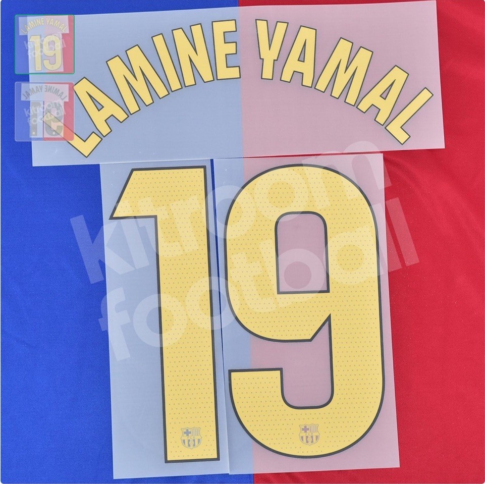 FC Barcelona Lamine Yamal 19 Home Kit 24/25 Authentic Soccer Name