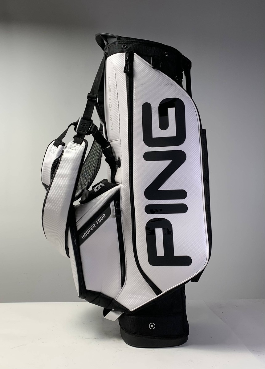 Ping Hoofer Tour Stand Bag White Black 5-Way Divide Dual Strap