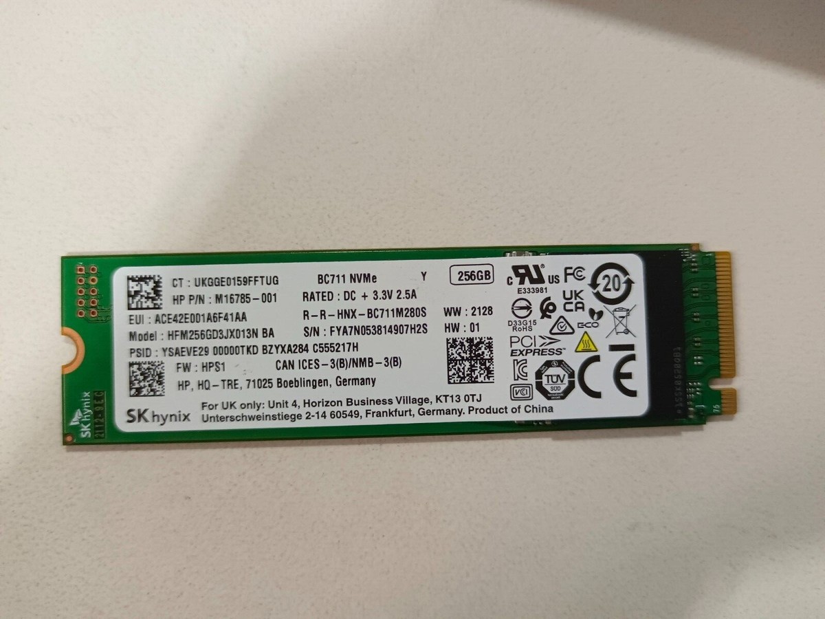 SK Hynix 256GB BC711 M.2 NVMe SSD 2280 Solid State Drive 3500MBs