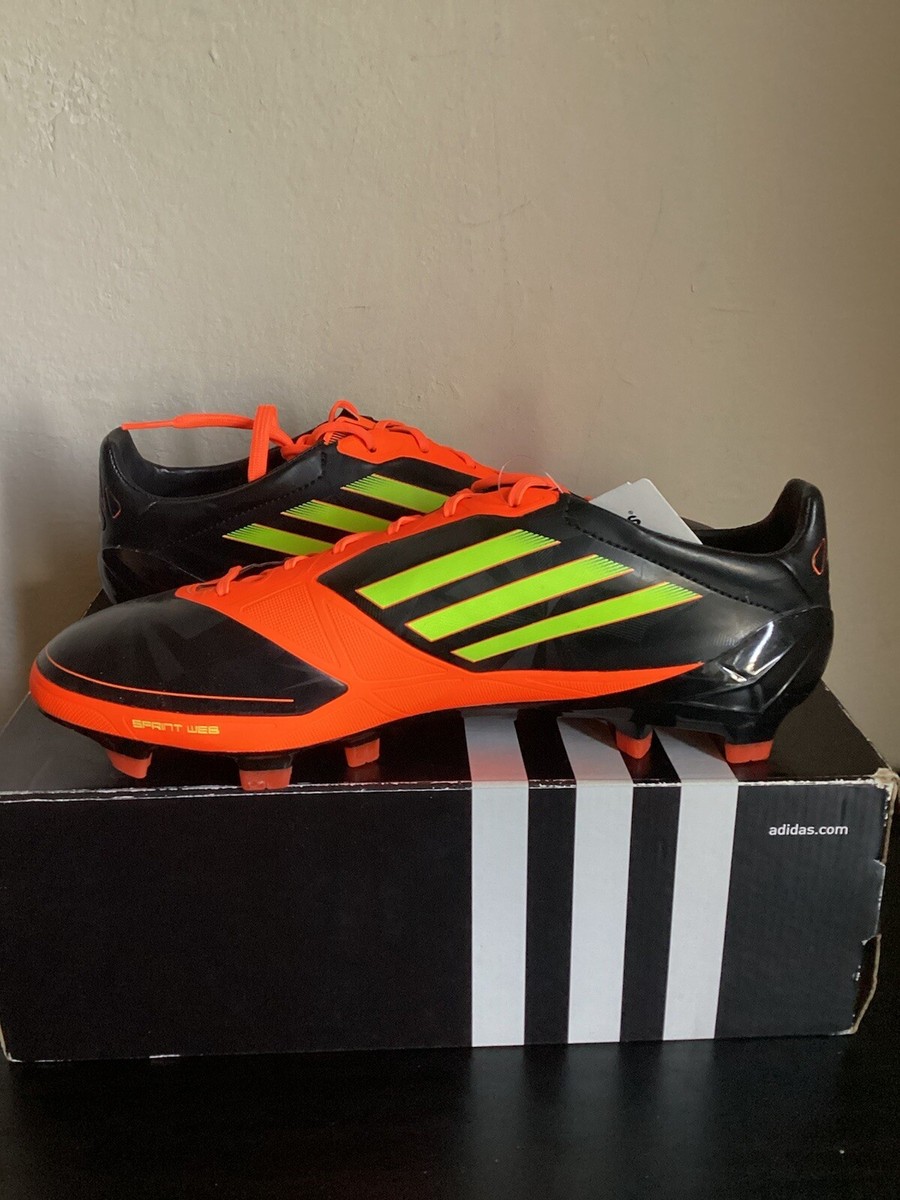 ADIDAS F50 ADIZERO TRX FG ( BLACK/ORANGE/VOLT ) SOCCER CLEATS SIZE