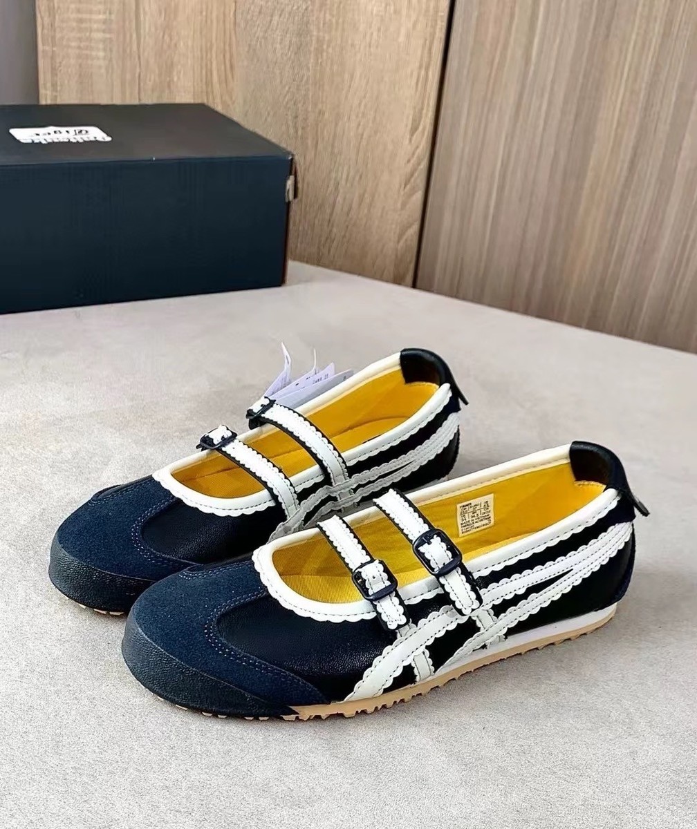 2025 Patou x Onitsuka Tiger Mexico 66 Mary Jane Shoes Black/White