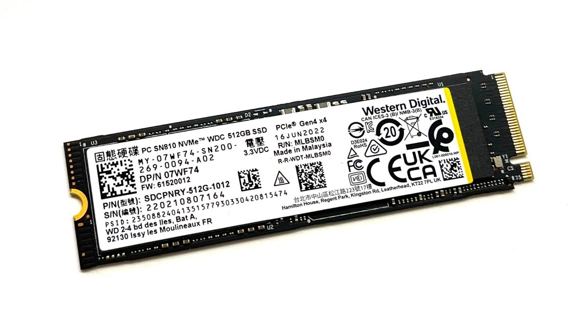 Western Digital 512GB SN810 PCIe 4.0x4 M.2 2280 PCIe NVMe SSD 6600