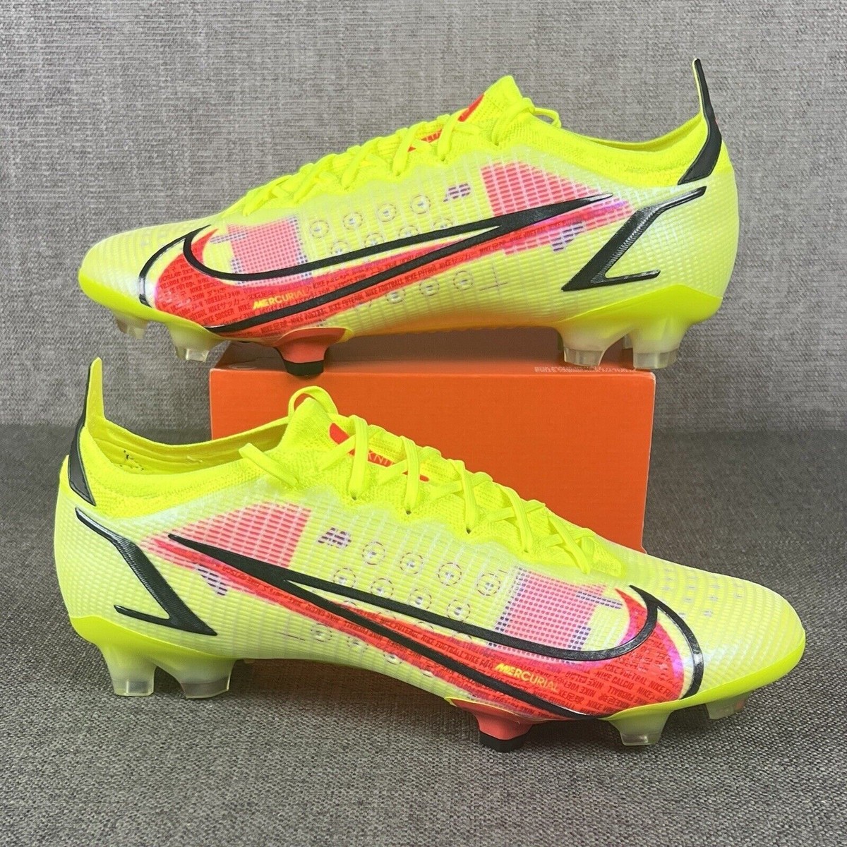 Nike Mercurial Vapor 14 Elite FG Volt Bright Crimson CQ7635-761 sz