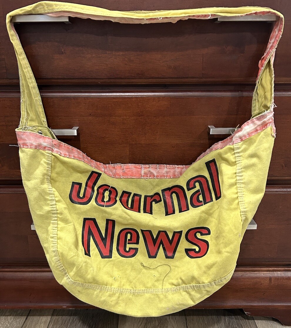 Vintage 60s 70s Newspaper Paper Boy Bag Workwear Canvas Satchel