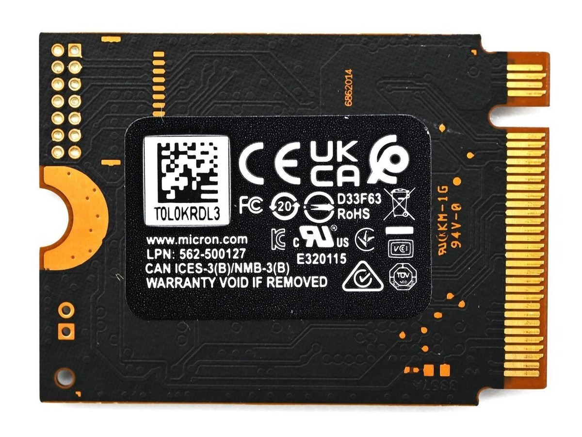 Micron 2400 2TB MTFDKBK2T0QFM-1BD1AABYYR M.2 2230 NVMe PCIe 4.0x4