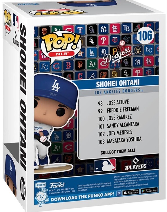 MLB Dodgers Shohei Ohtani (Home) Funko Pop! Vinyl Figure #106 | eBay