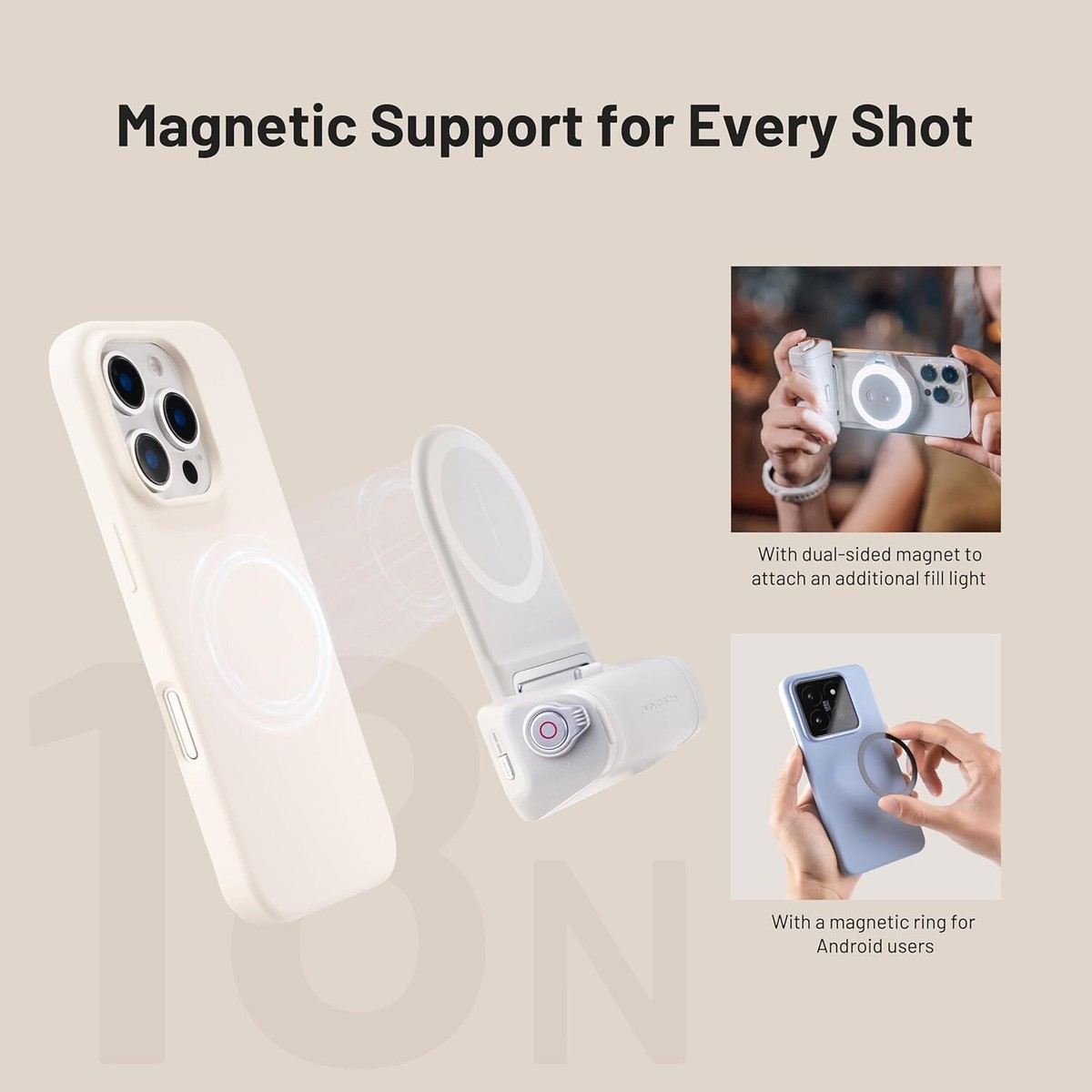 PGYTECH MagCam Phone Grip Kit For Apple iPhone 16 15 14 13 Pro Max