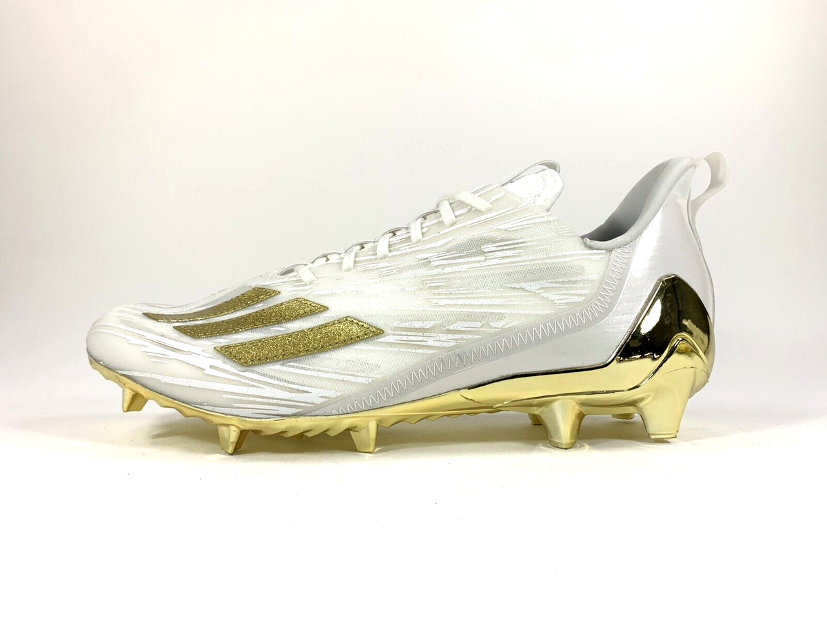 adidas Adizero Football Cleats White Gold metallic GX5122 Men's 12