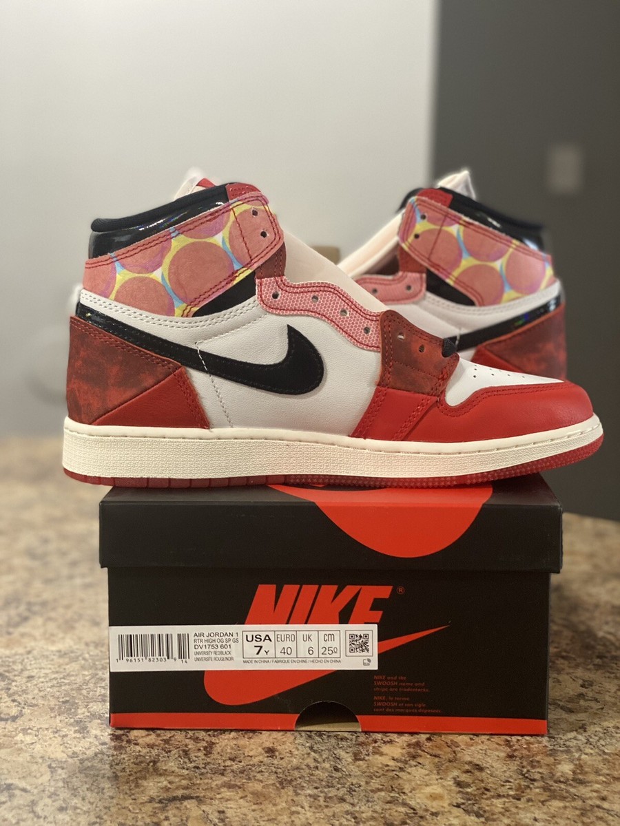 Jordan 1 High OG Spider-Man: Across The Spider-Verse Sz. 7Y/8.5W