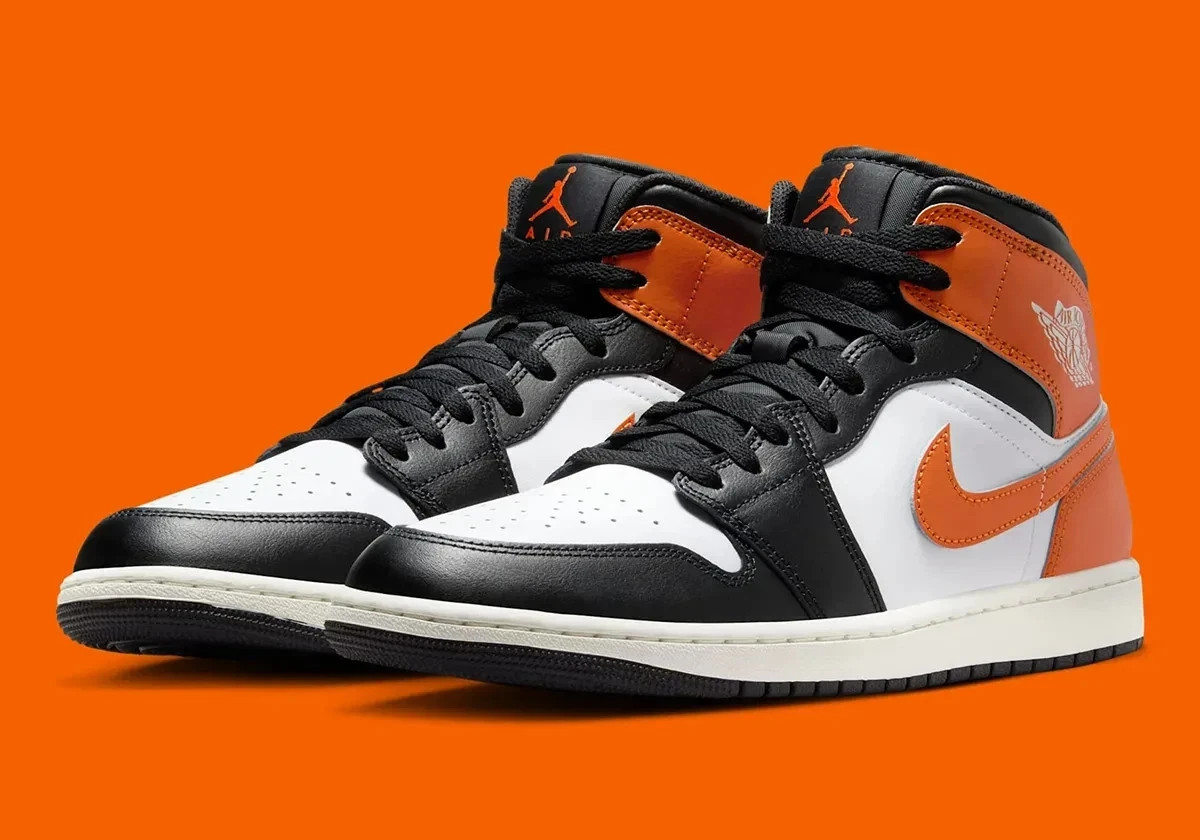 Nike Air Jordan 1 Mid Black Toe Starfish DQ8426-801 Mens GS New | eBay
