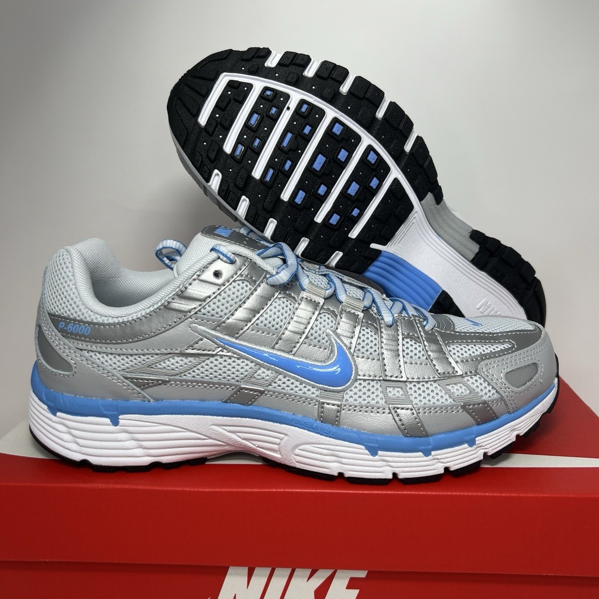 Nike P-6000 Metallic Silver Platinum University Blue Mens Sizes
