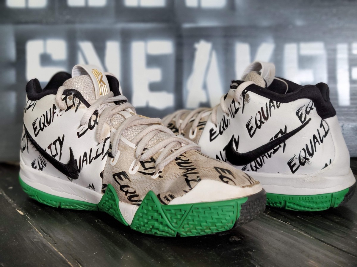 2017 Nike Kyrie 4 Equality BLM White/Red Sneakers AO1321-900 Kid