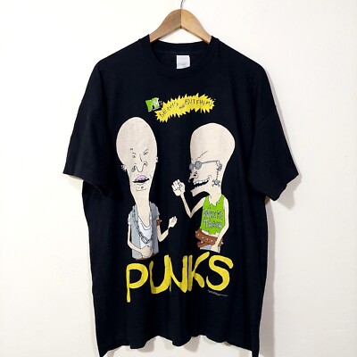 Vintage 1995 Beavis And Butthead Punks T-Shirt Mtv Double Sided