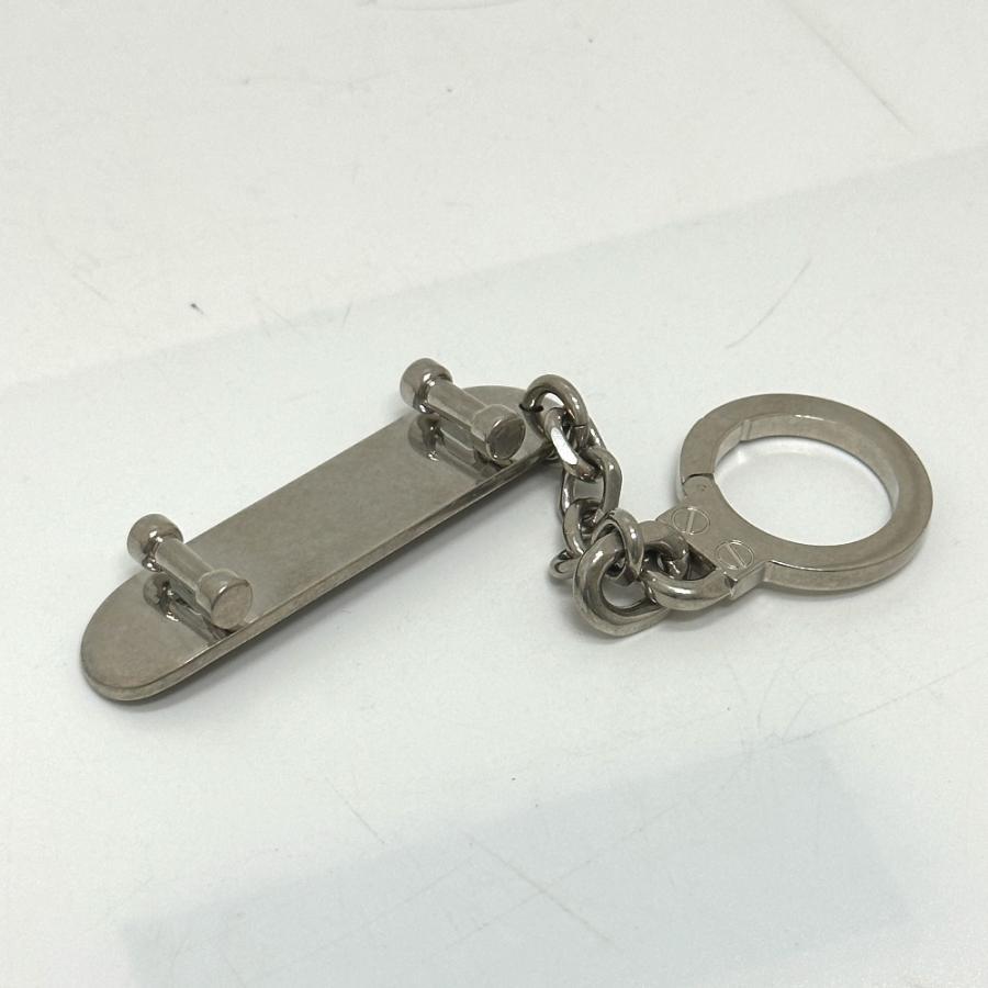 CELINE Authentic Skateboard Bag Charm Keychain Metal Black Silver