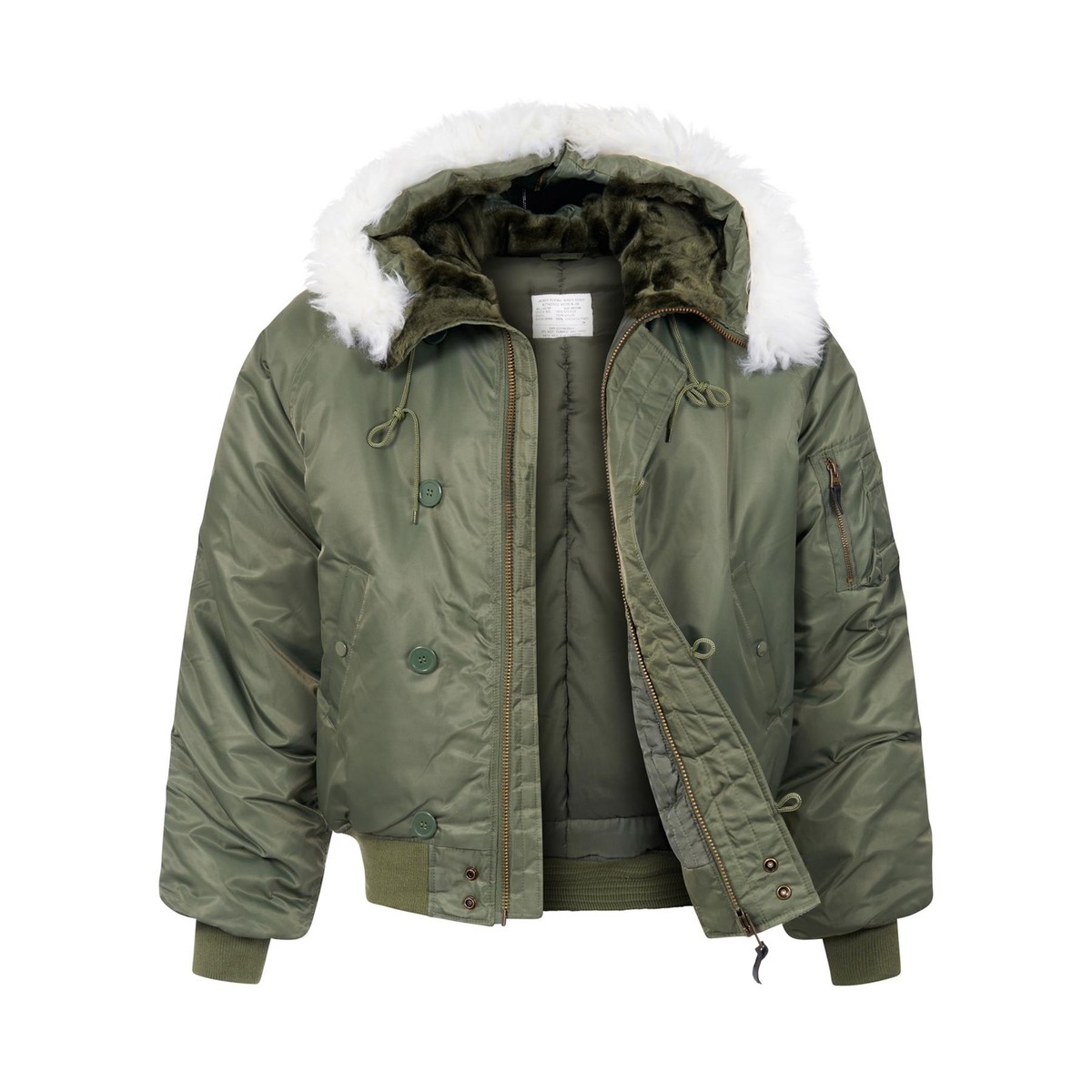 Army Parka Padded Bomber Jacket Military N2B Insulated Snorkel