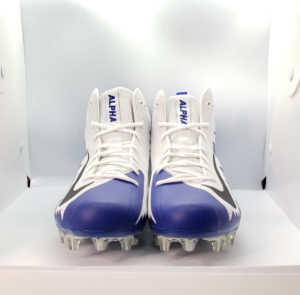 NEW Nike Alpha Menace Pro Mid TD Football Cleats AJ6604-105 Wht