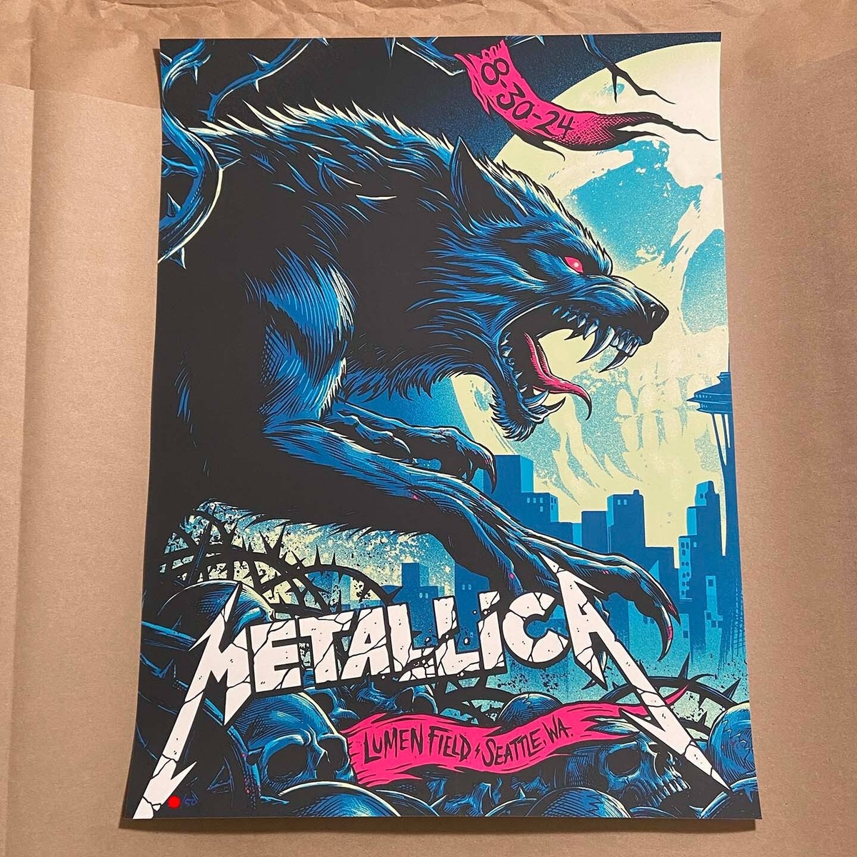 Metallica 2024 8/30 Seattle WA N1 Brandon Heart AP COLOR VARIANT