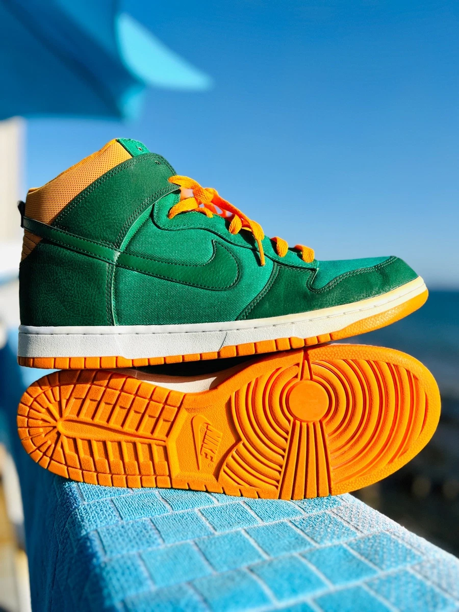 Nike Dunk High Court Green Vivid Orange for Sale | Authenticity