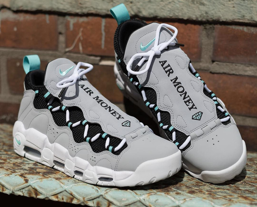 Nike Air More Money AJ2998 003 Wolf Grey/ Island Green Men's
