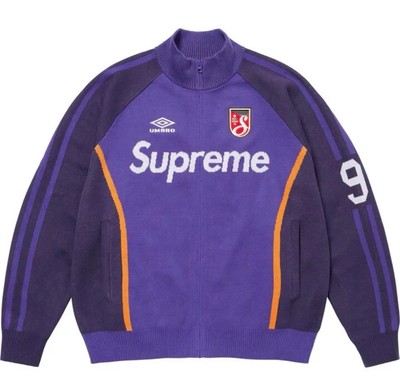 SUPREME UMBRO ZIP UP SWEATER (L ) (PURPLE) SS25 UMBRO KNIT SOCCER