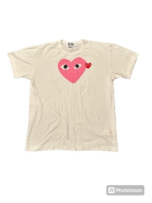 PLAY COMME des GARCONS Pink Heart T-shirt Size XL Cotton AZ-T105
