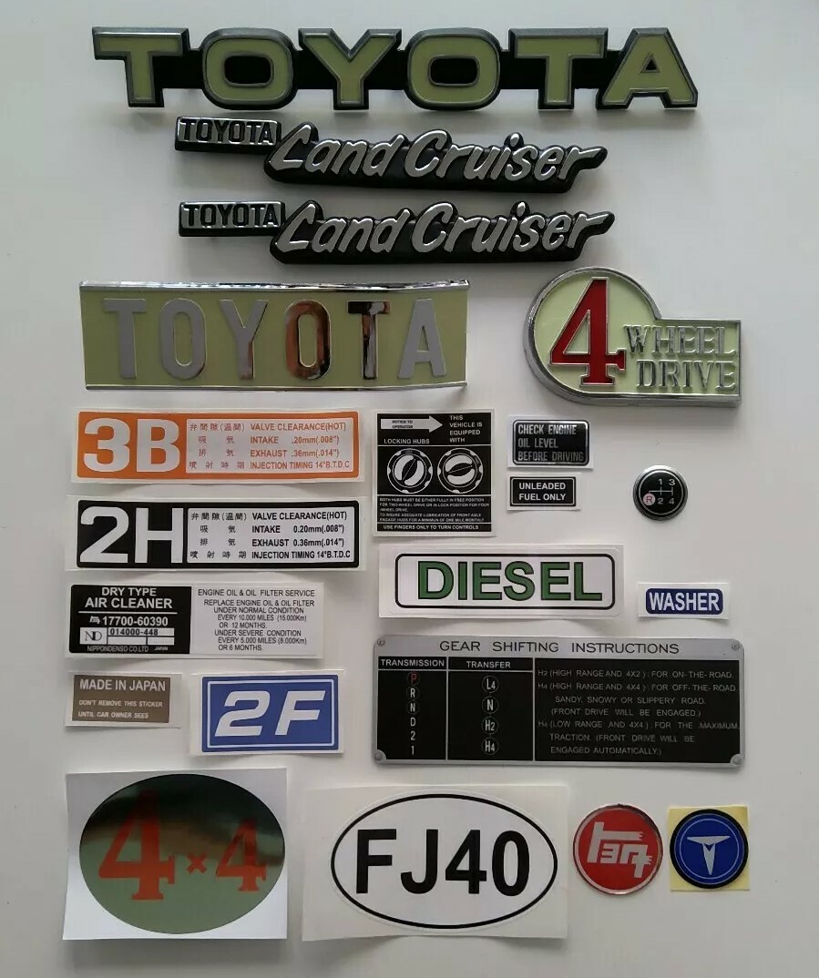 decal set automatic speed shift plate fits FJ 40/43 land cruiser