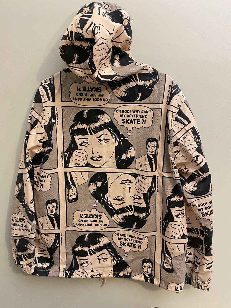 Supreme SS17 Thrasher Boyfriend Hooded Zip Up Jacket Large Orange