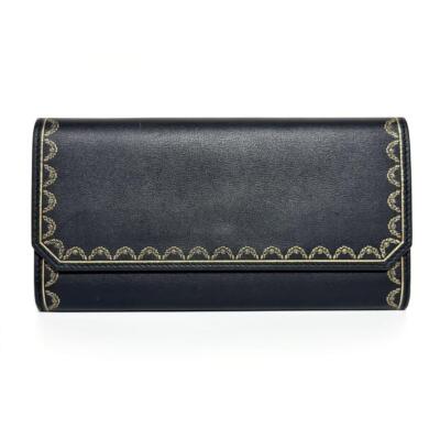Cartier Women's Wallet Long Wallet Garland Leather Black | eBay