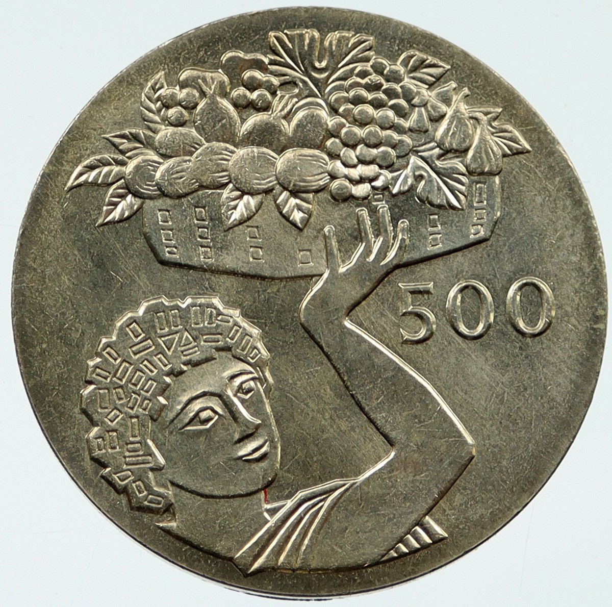 1970 CYPRUS UN FAO FRUITS Commemorative Antique 500 Mils Coin