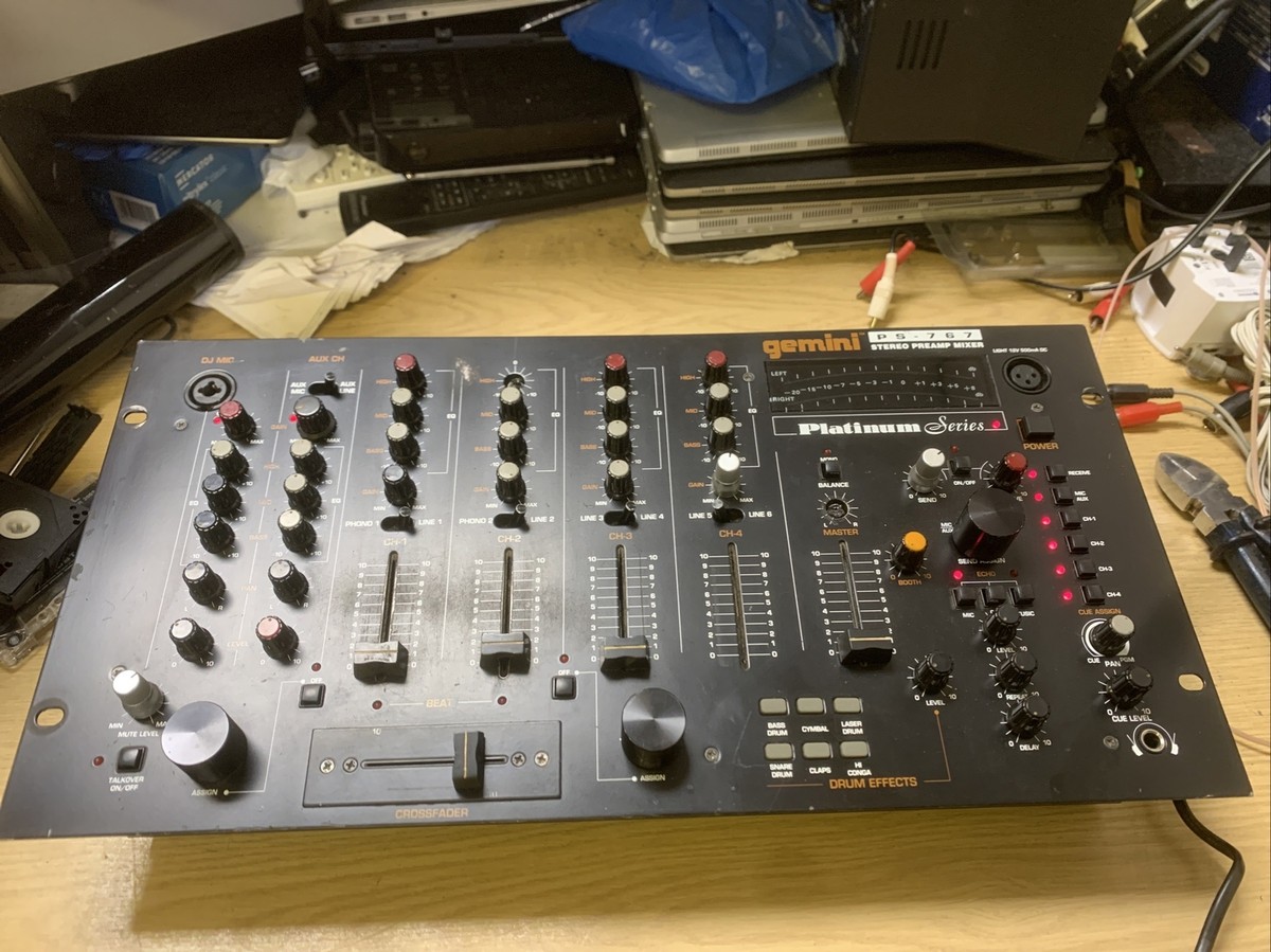 Gemini PS-767 Platinum Series Stereo Preamp Mixer - Not Fully