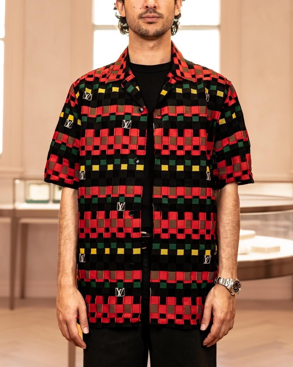 LOUIS VUITTON Amen Break 22SS Damier LV logo button Hawaiian shirt