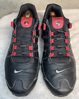 RARE NIKE SHOX NZ EU 501524-027 BLACK SILVER GYM RED MENS SIZE 14