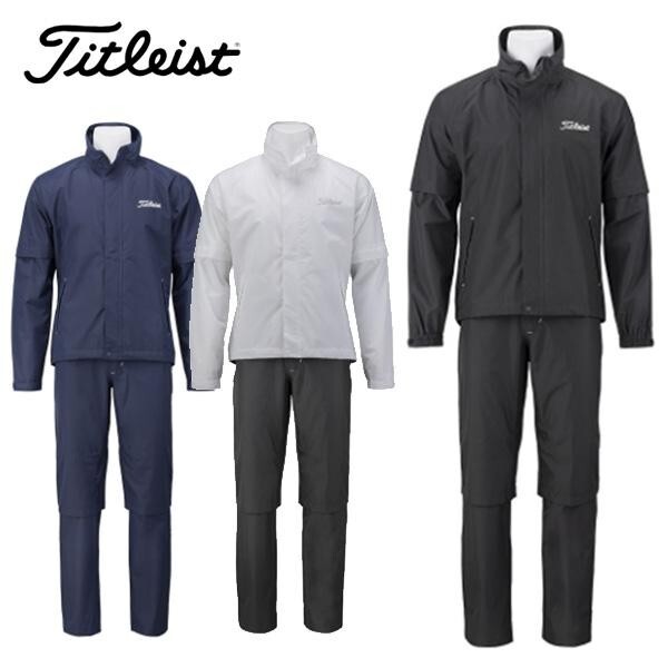 Titleist Golf Stratch Rain Wear Jacket Pants Black L Men's Set