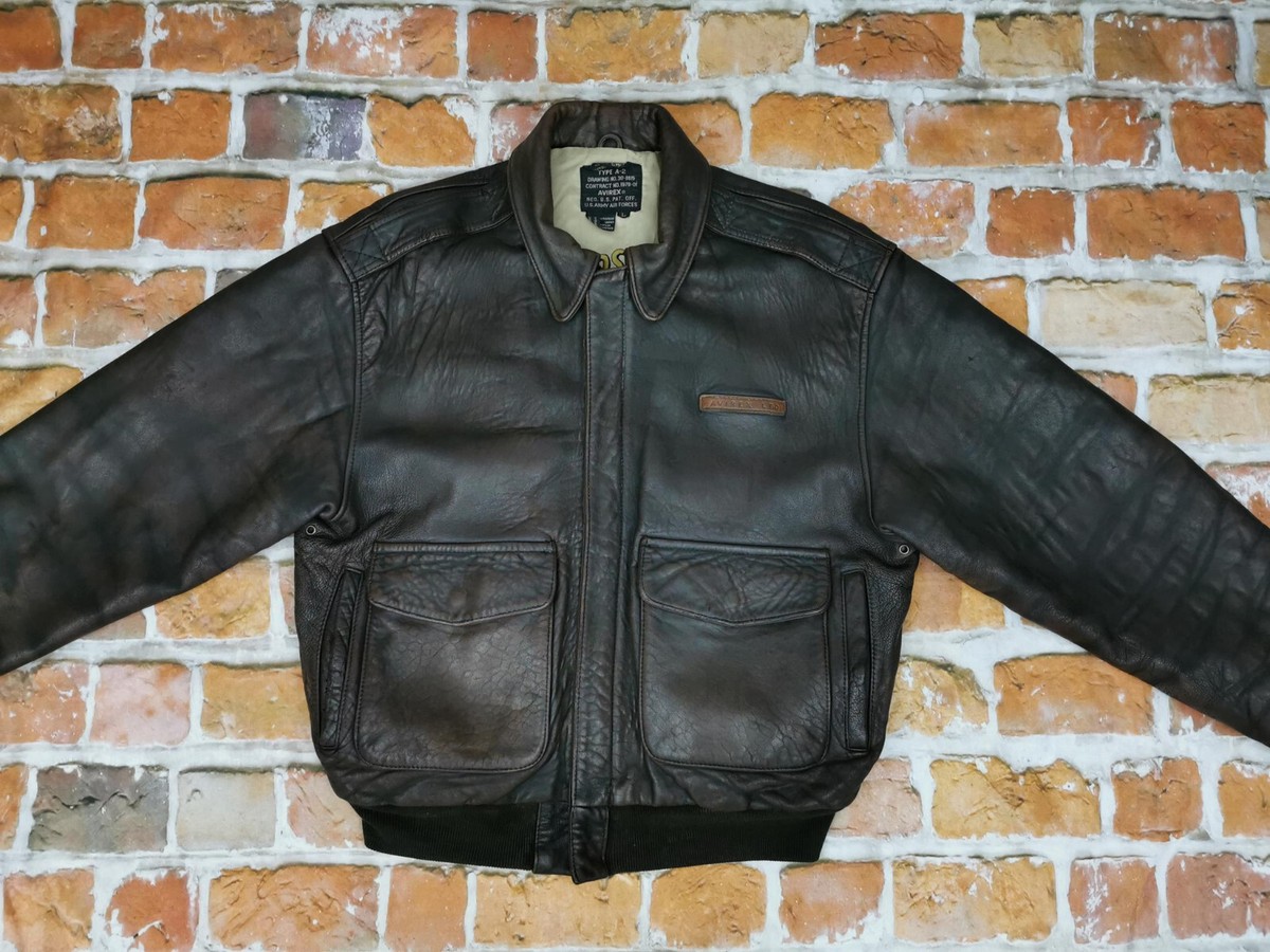 Avirex USA Vintage A2 Pilot Leather Jacket 1943 Glenn Miller AAF