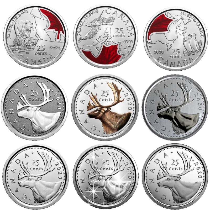 🇨🇦 Canada Collectors Full SET Quarters: all finishes 25 Cents